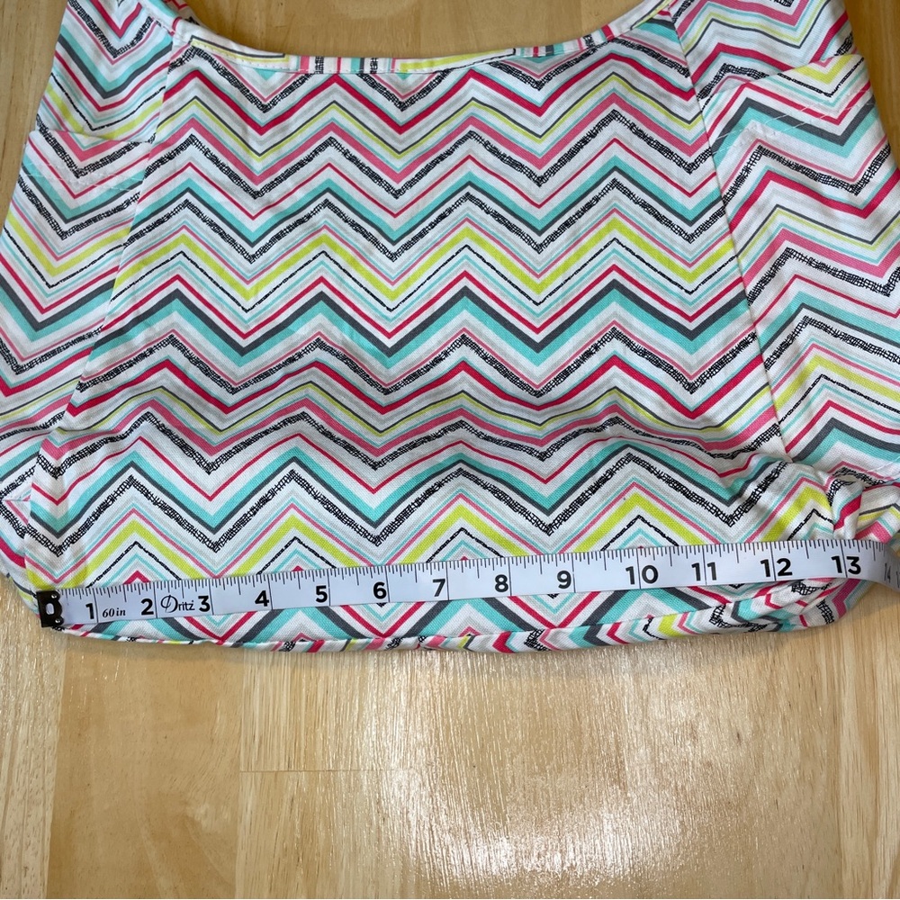 Thirty-one Retired Roundabout Party Punch Reversible Cotton Crossbody Hobo Bag - Picture 12 of 16